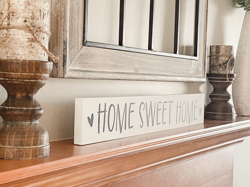 Home Sweet Home White Wood Sign