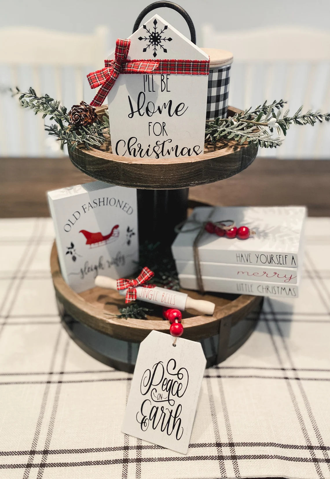 Christmas Tiered Tray Decor