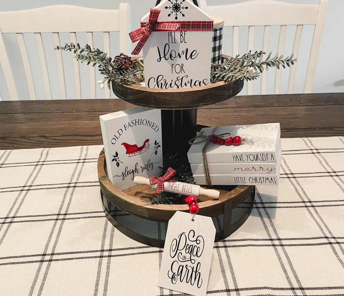 Christmas Tiered Tray Decor