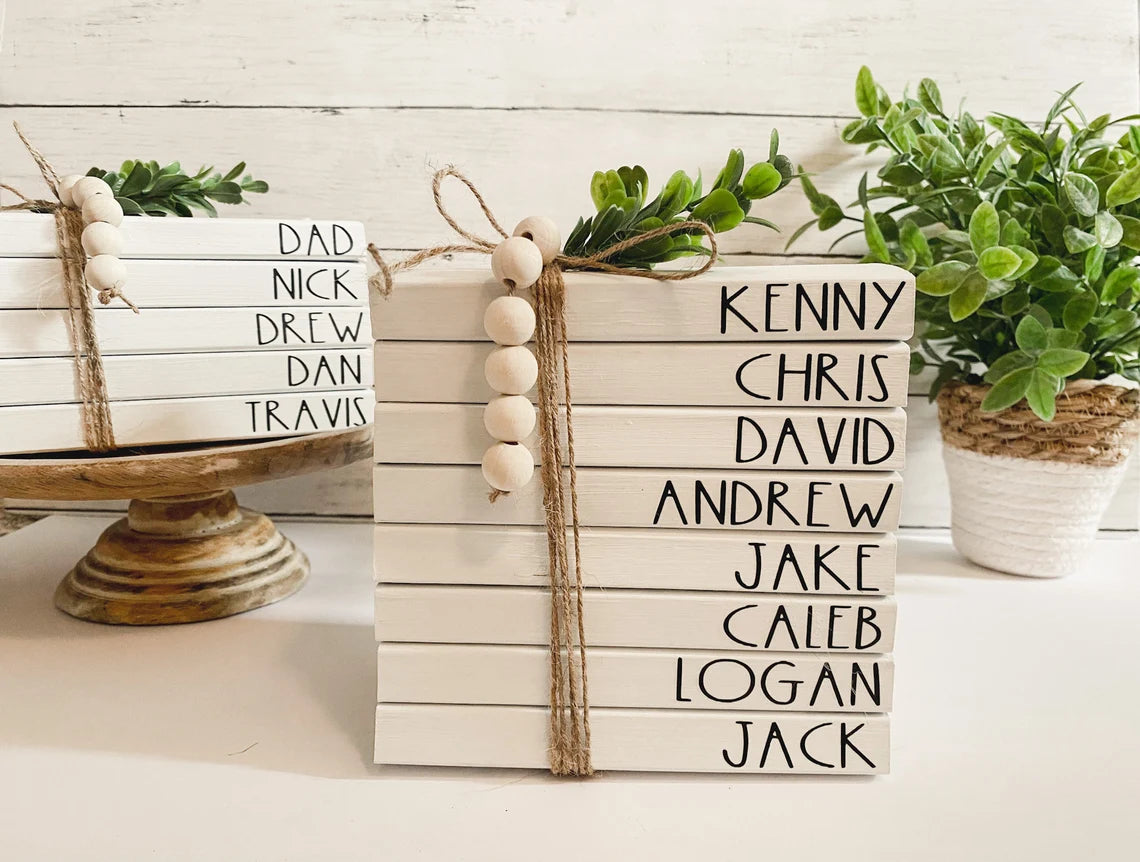 Personalized Family Names Book Stack