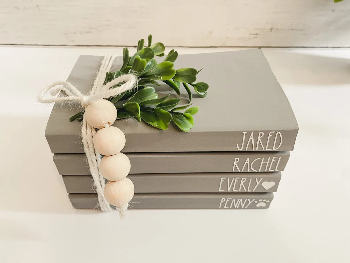 Personalized Family Names Book Stack