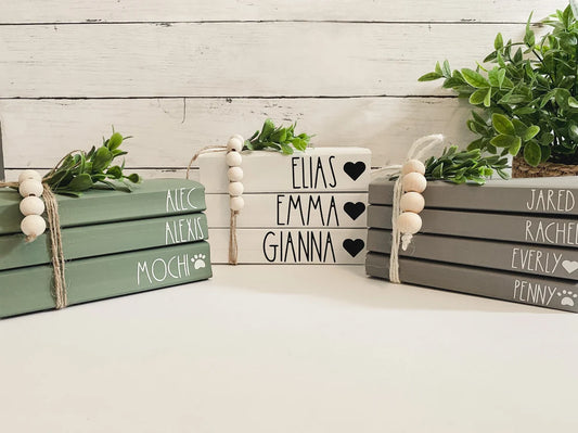Personalized Family Names Book Stack