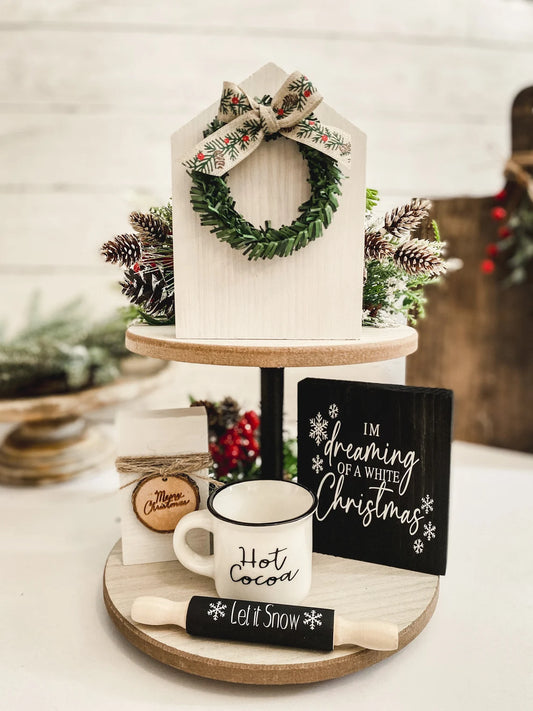Let It Snow Christmas Tiered Tray Bundle