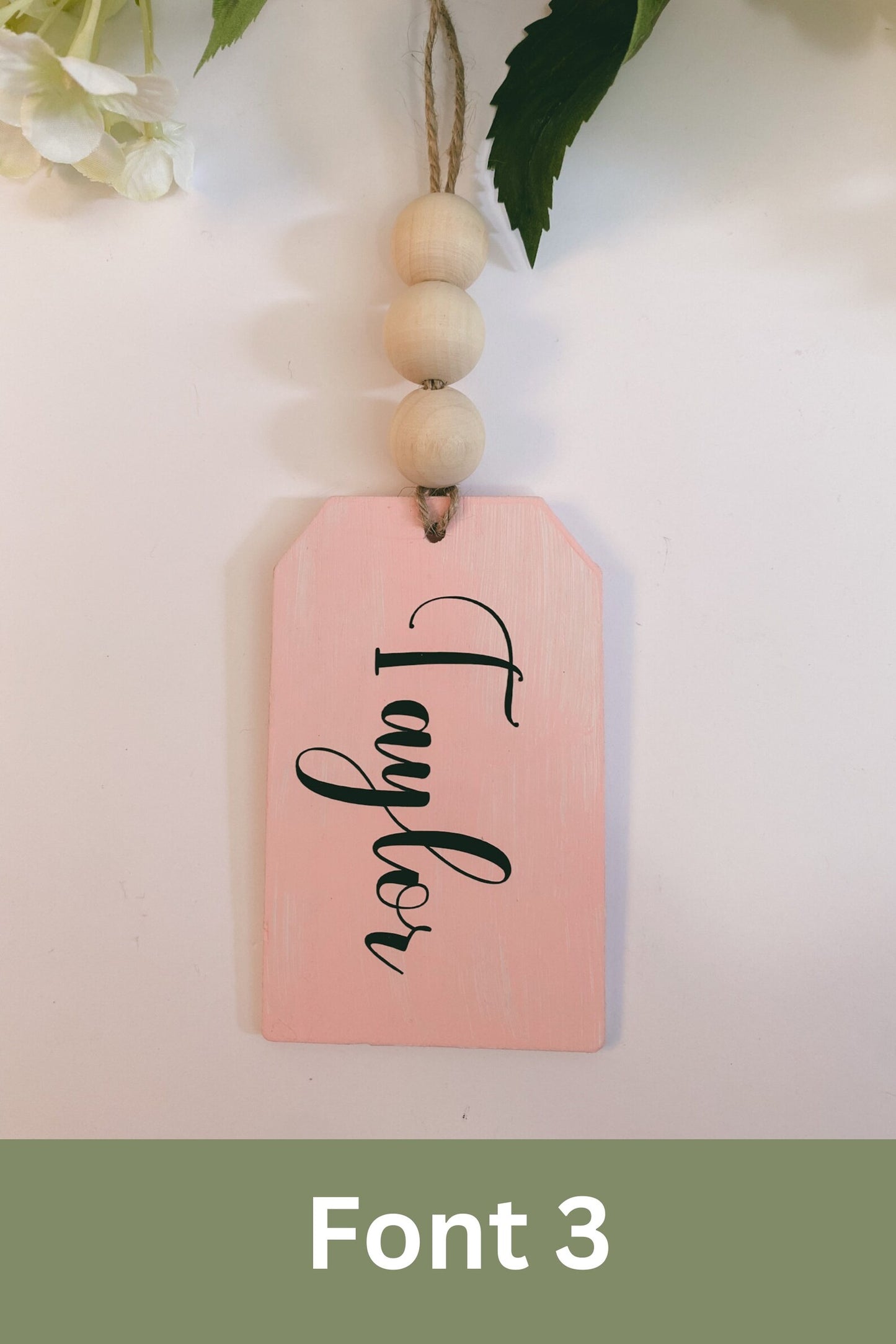 Personalized Beaded Wooden Tags