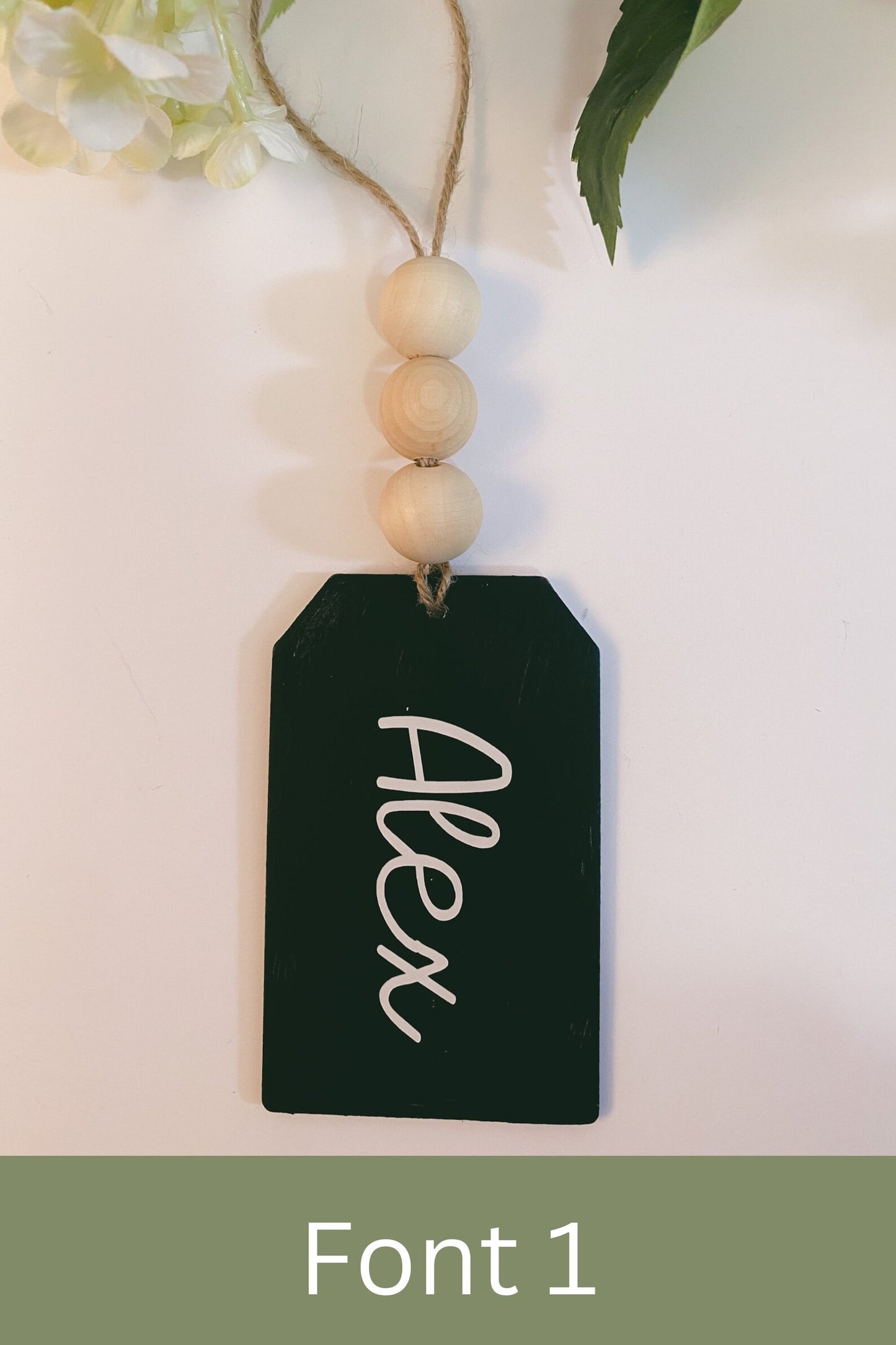 Personalized Beaded Wooden Tags