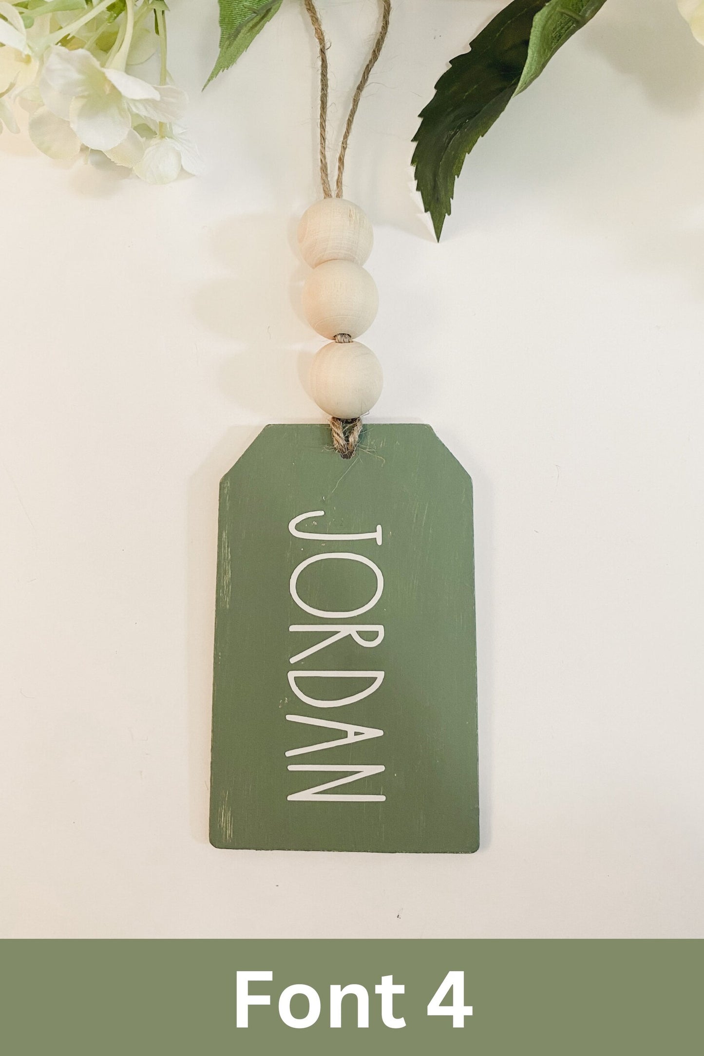 Personalized Beaded Wooden Tags