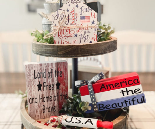 4th of July Tiered Tray Decor