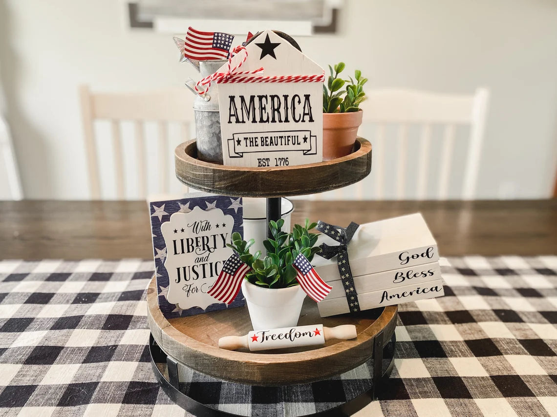 Independence Day Tiered Tray Decor