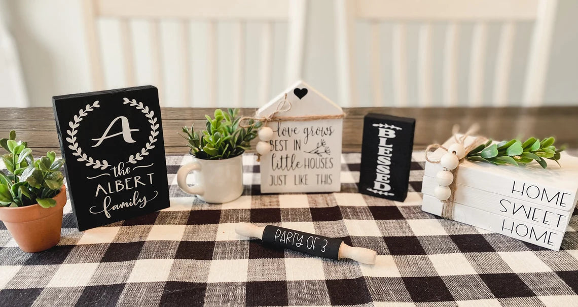 Personalized Family Name Tiered Tray Bundle