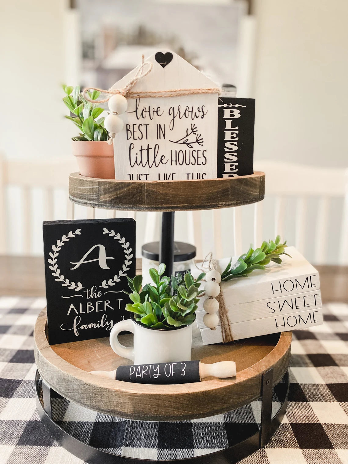 Personalized Family Name Tiered Tray Bundle