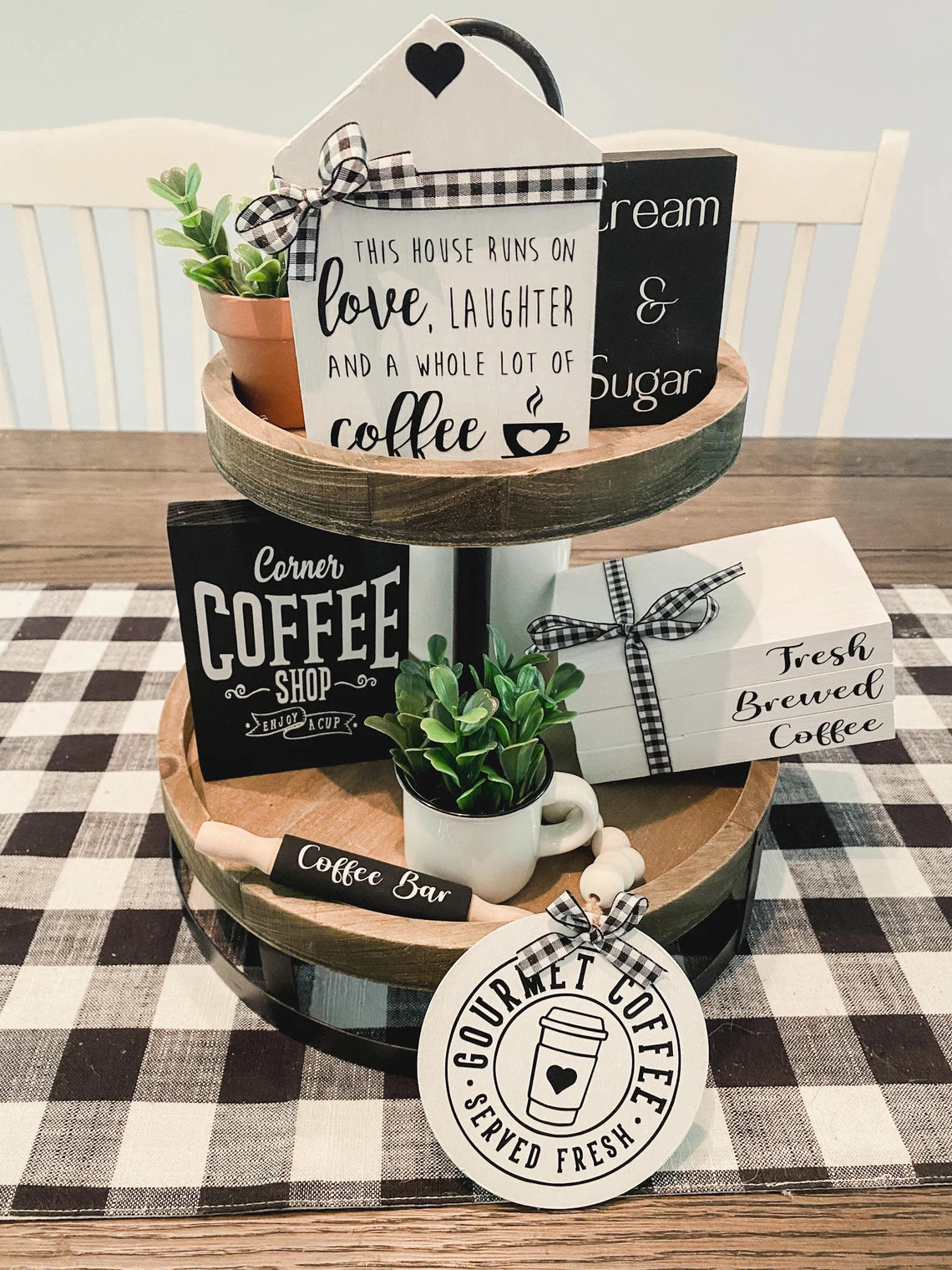 Coffee Tiered Tray Decor