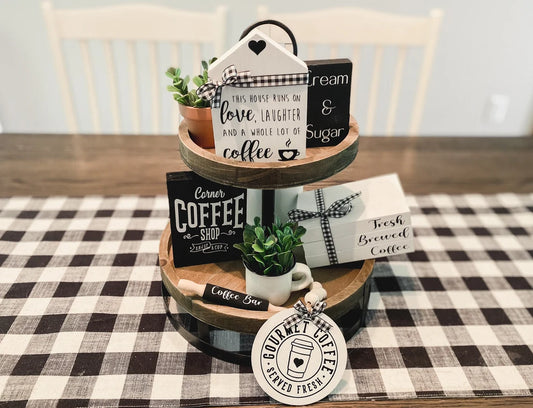 Coffee Tiered Tray Decor