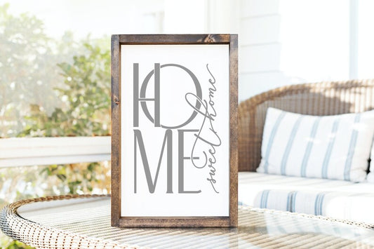 Framed Home Sweet Home Wood Sign